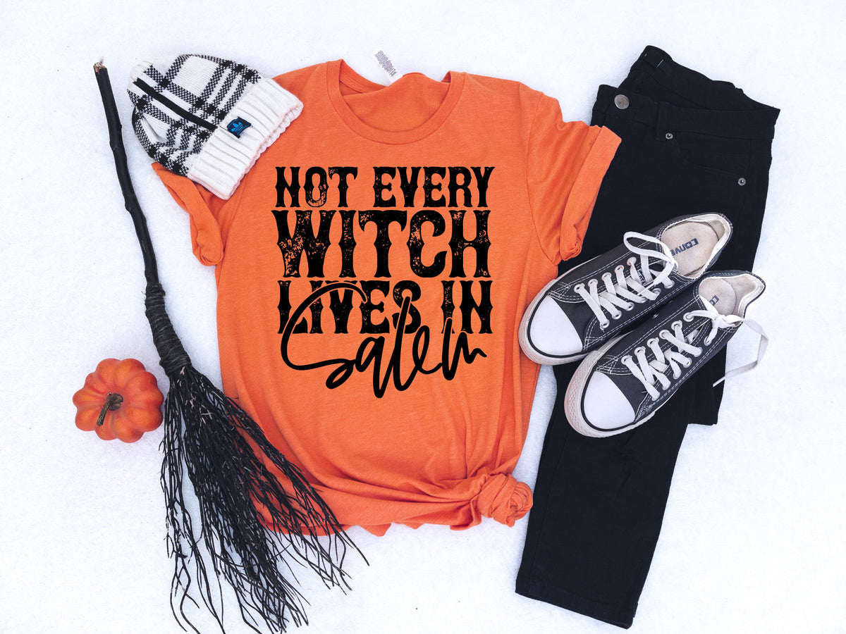 Not every witch lives in Salem BLACK screen print transfer