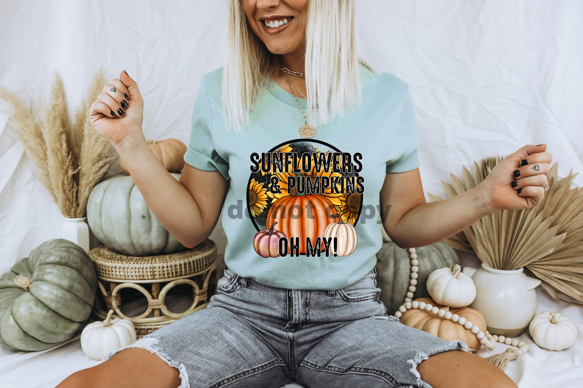 Sunflowers & pumpkins oh my HIGH HEAT screen print transfer