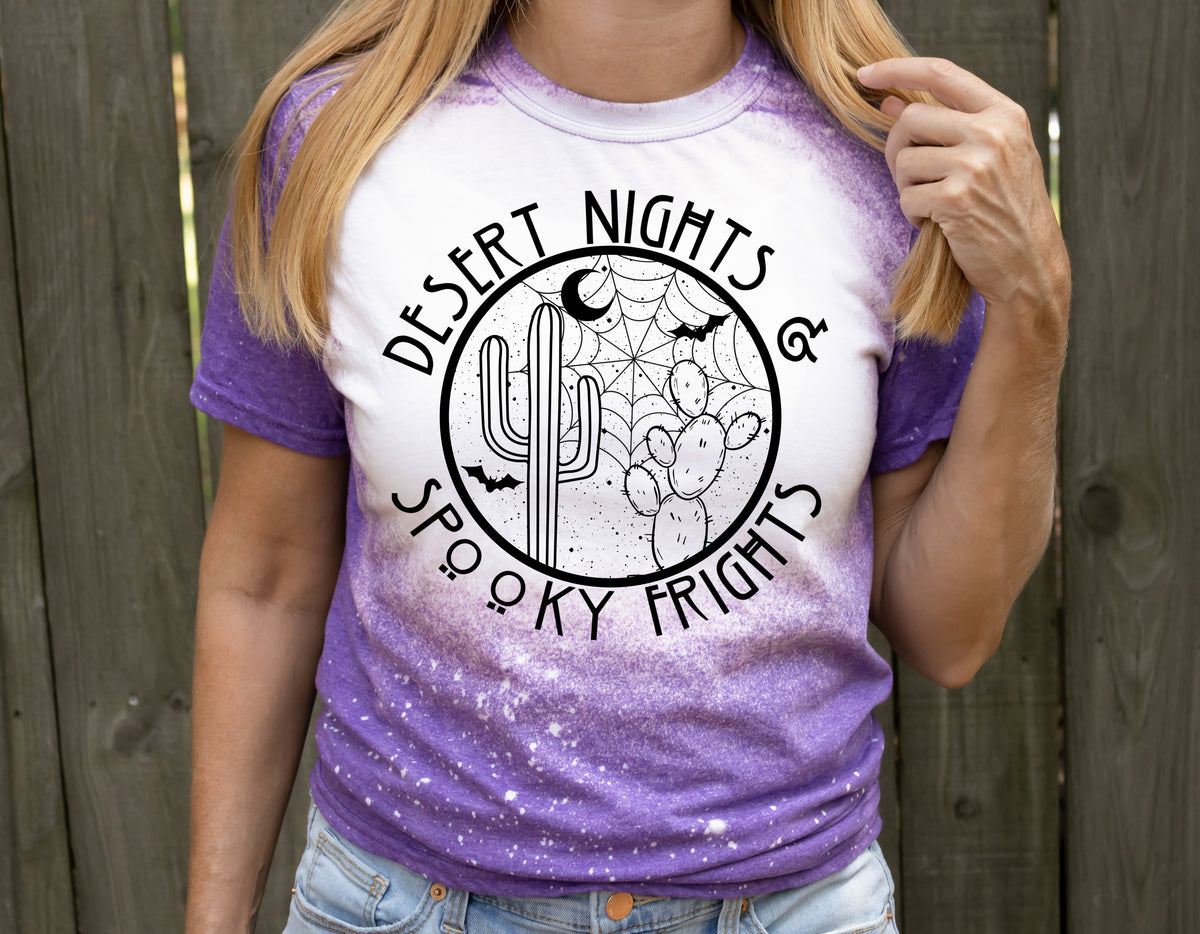 Desert nights and spooky frights BLACK screen print transfer