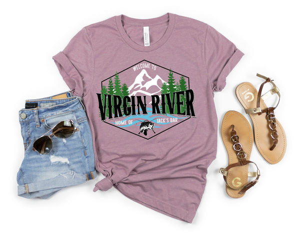 Welcome to VR (white mountains) HIGH HEAT screen print transfer