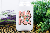 KOOZIE pink Mama with leopard outline HIGH HEAT screen print transfer