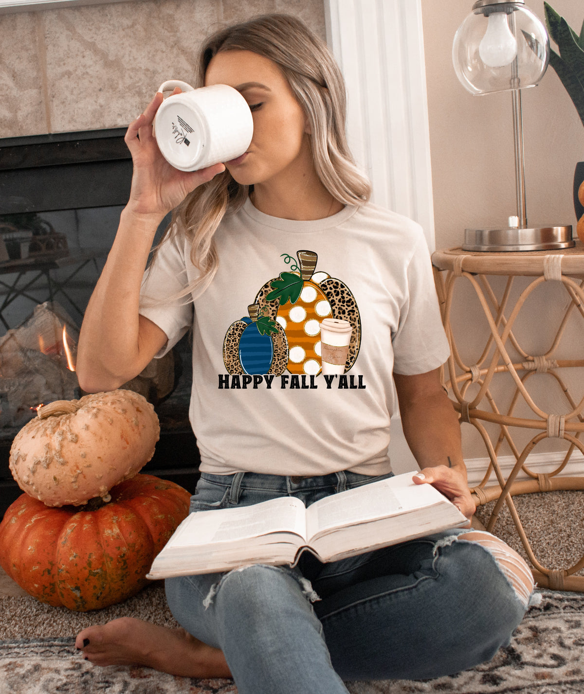 Happy Fall Y'all HIGH HEAT screen print transfer