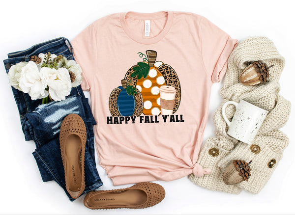 Happy Fall Y'all HIGH HEAT screen print transfer