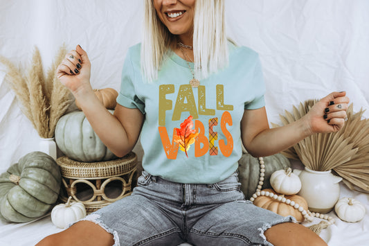 Fall vibes with leaf HIGH HEAT screen print transfer start ship 6/17