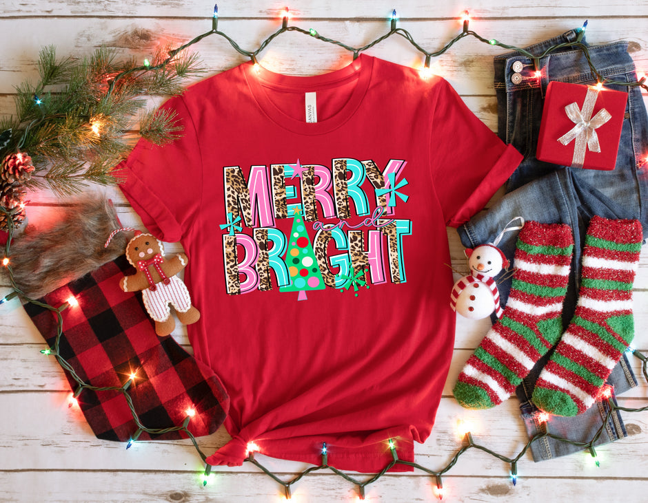 Merry & Bright boho (S&G) 8459 DTF TRANSFER