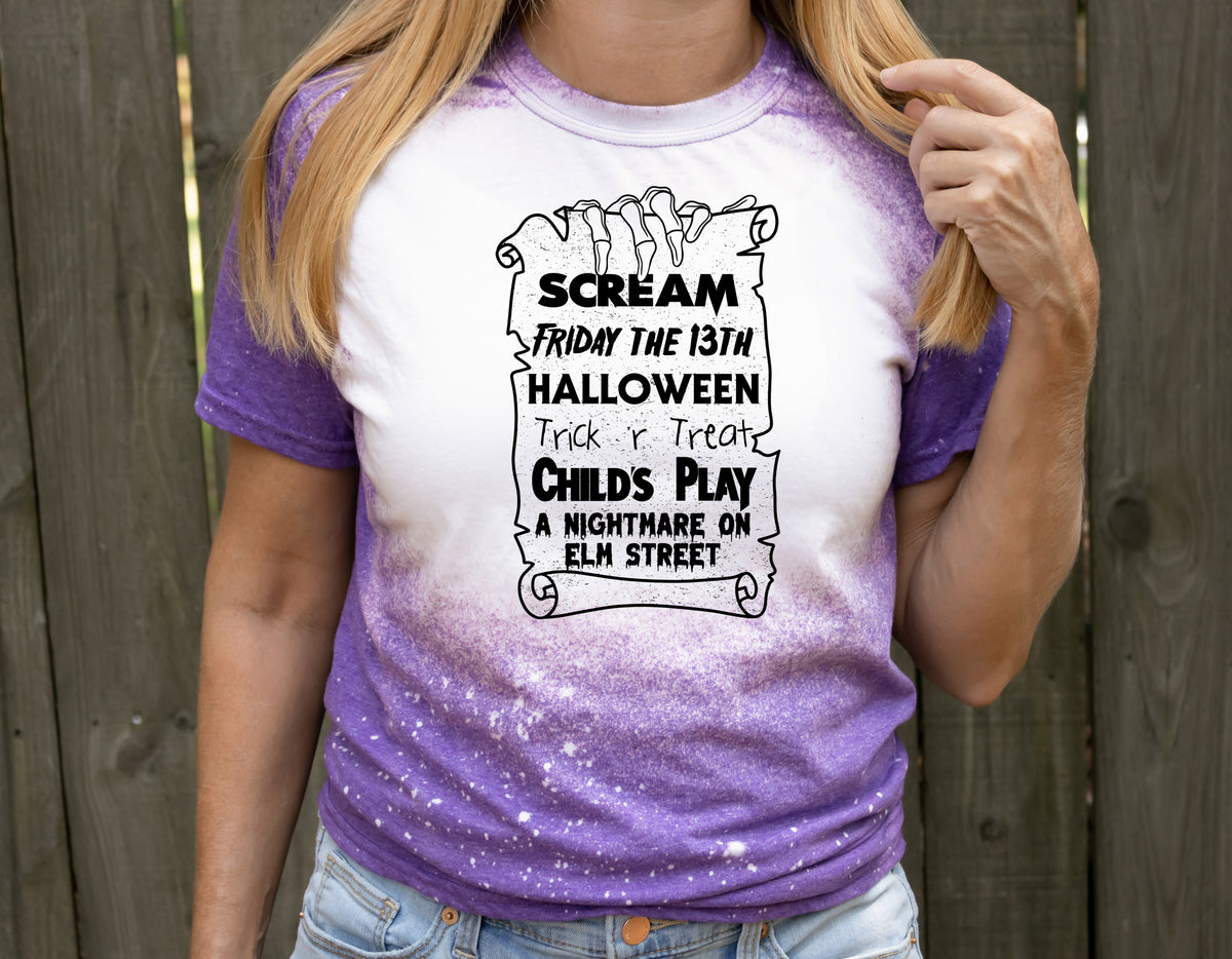 Horror movies BLACK screen print transfer