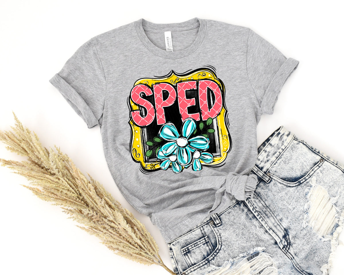 SPED yellow frame 111969 DTF transfer