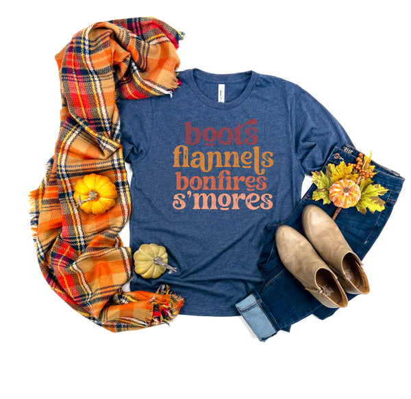 Boots flannels bonfires s'mores 8319 DTF TRANSFER