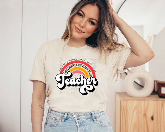 Teacher rainbow DTF transfer