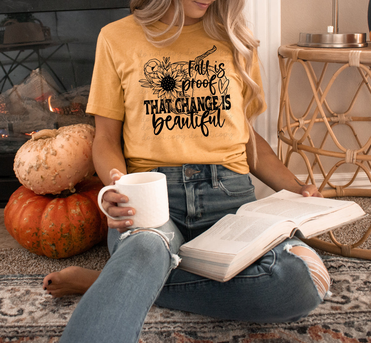 Fall is proof that change is beautiful BLACK screen print transfer