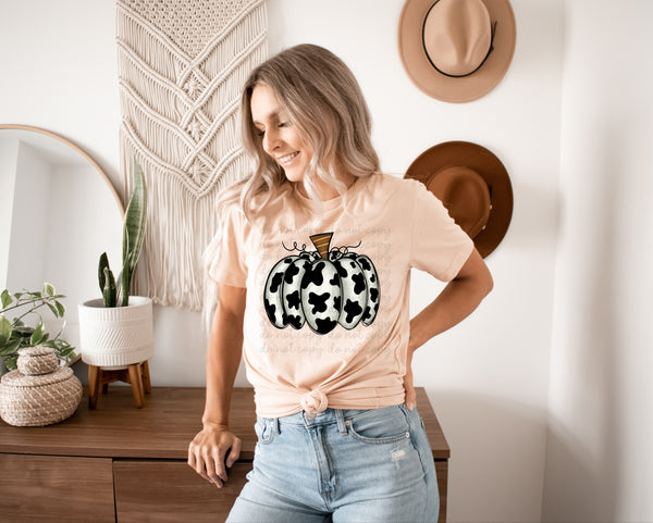 White cowhide pumpkin 8231 DTF TRANSFER