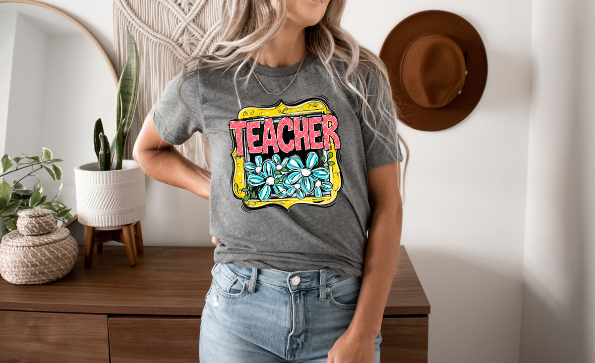 Teacher Yellow Frame 112144 DTF transfer