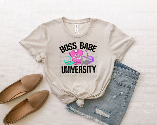 Boss babe university DTF transfer