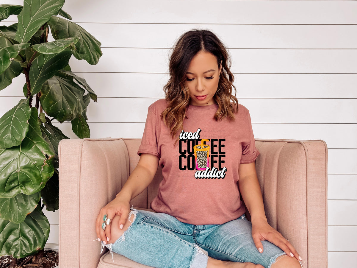 Iced coffee addict stacked 112051 DTF transfer