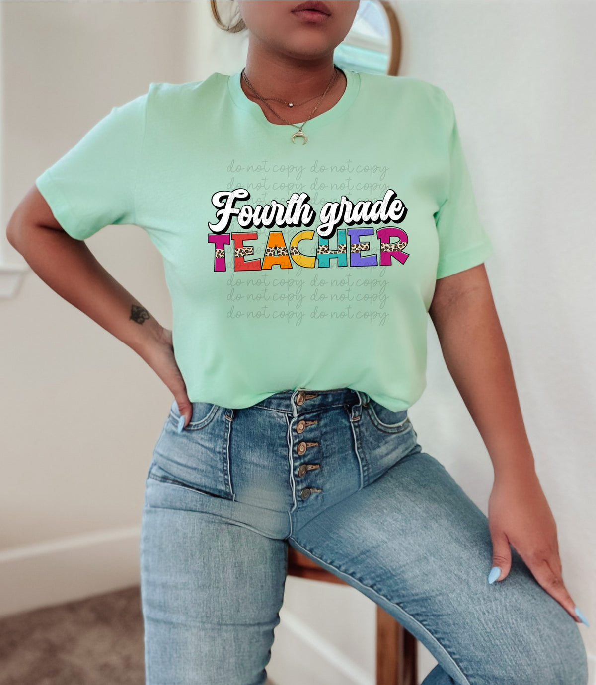 Fourth grade teacher boho 112549 DTF transfer