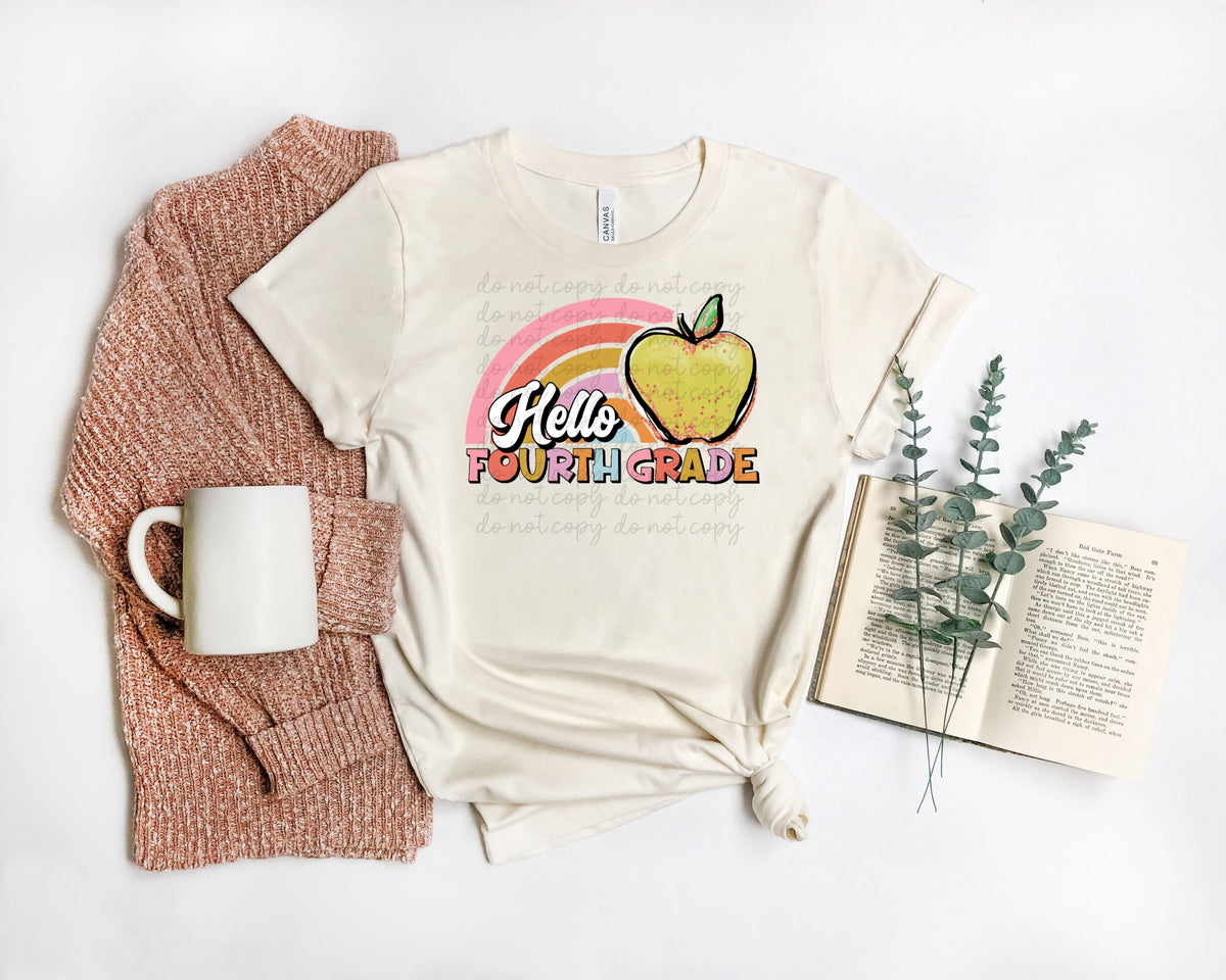 Hello fourth grade 112047 DTF transfer