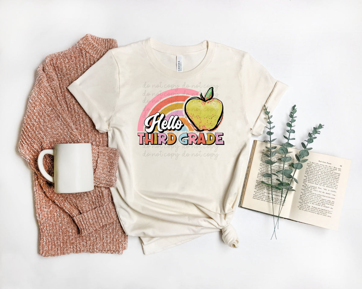 Hello third grade 112050 DTF transfer