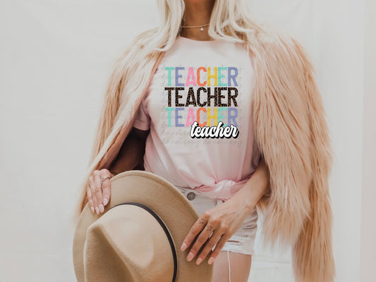 Teacher stacked 094 DTF transfer