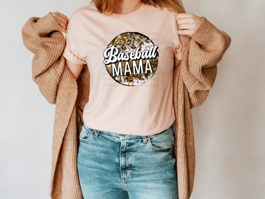 Baseball mama circle (sbb)DTF transfer