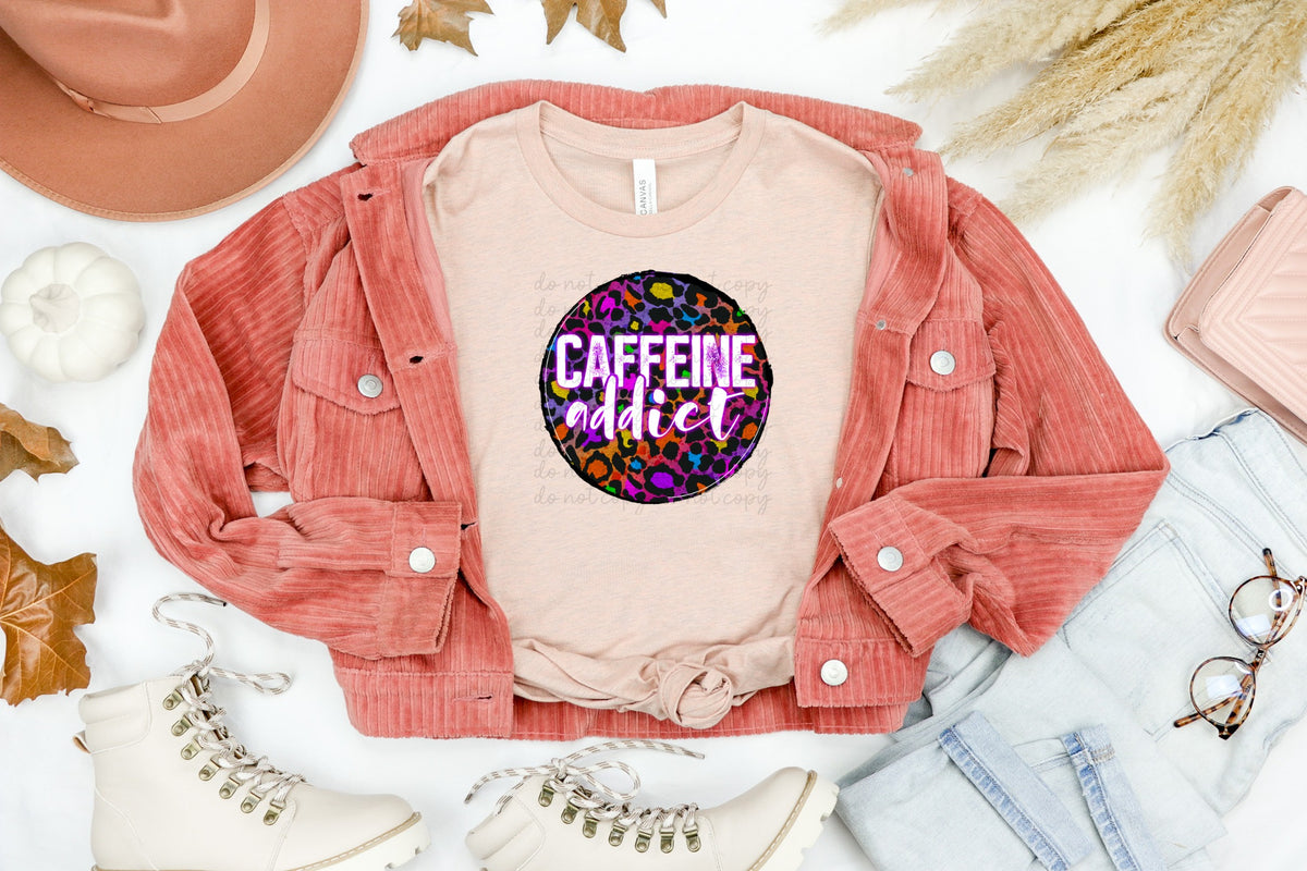 Caffeine addict circle (sbb) 111997 DTF transfer