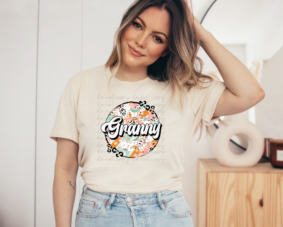 Granny smiley circle (sbb) 112771 DTF transfer