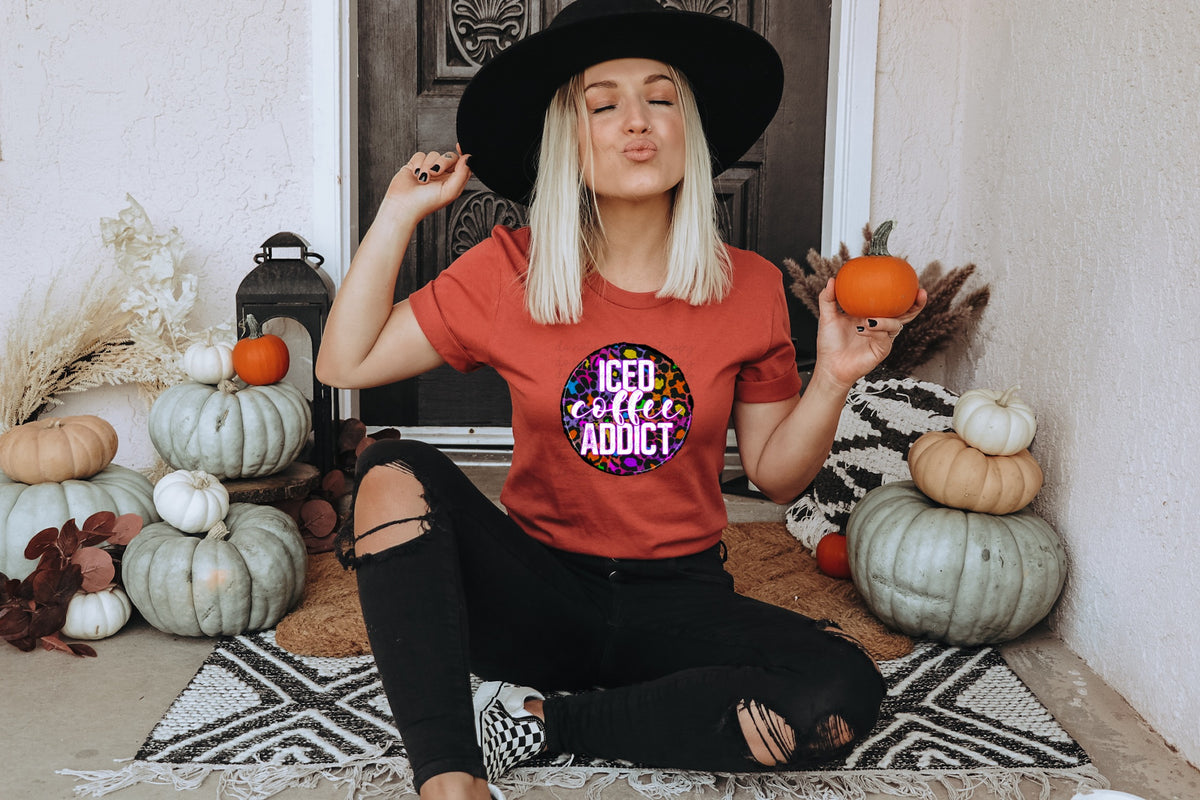 Iced coffee addict circle (sbb) 111995 DTF transfer