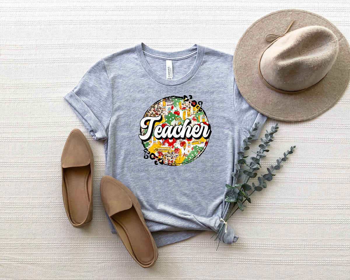 Teacher (school supplies circle) (SBB) 111994 DTF TRANSFER