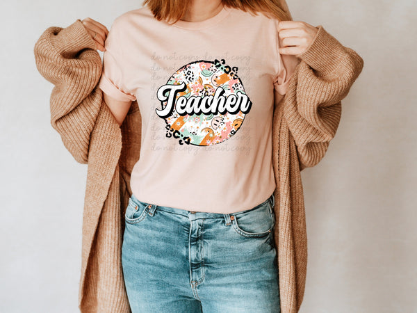 Teacher circle smiley (SBB) DTF TRANSFER