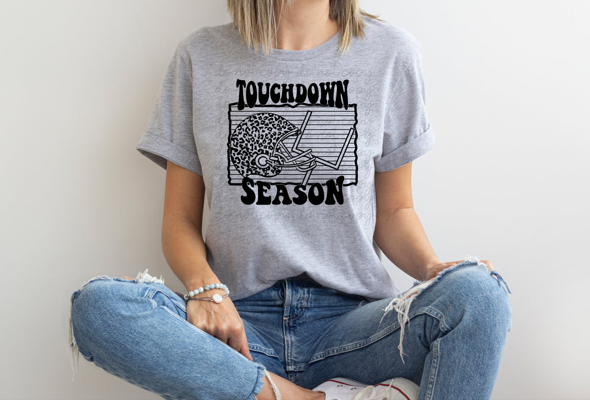 Touchdown season BLACK screen print transfer