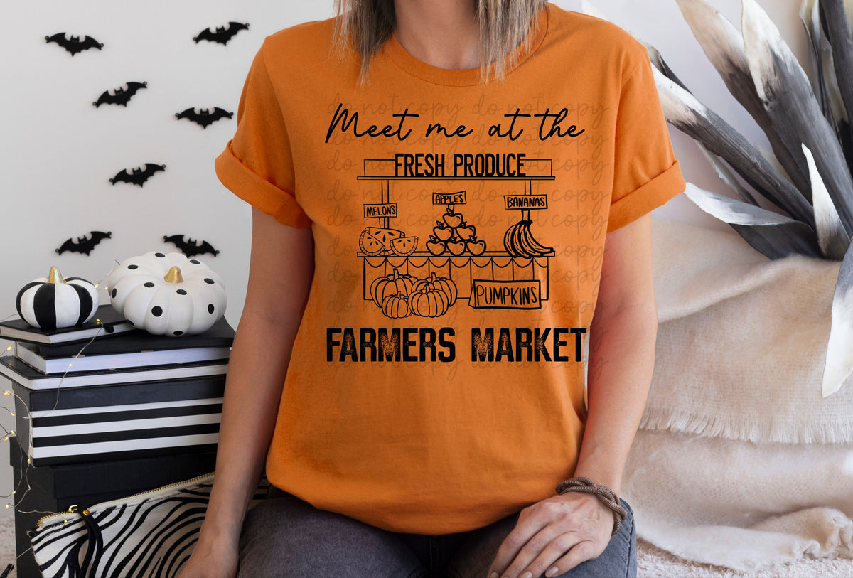 Meet me at the farmers market BLACK screen print transfer