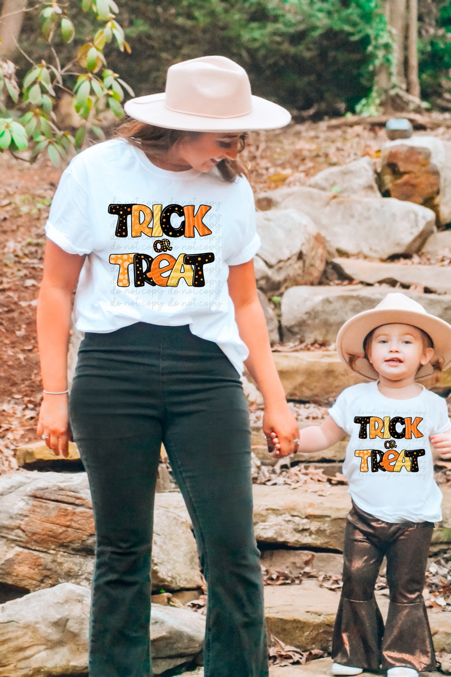 Trick or treat (orange and black) DTF TRANSFER