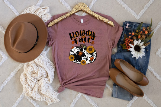 Howdy fall (cowhide pumpkin) 8314 DTF TRANSFER