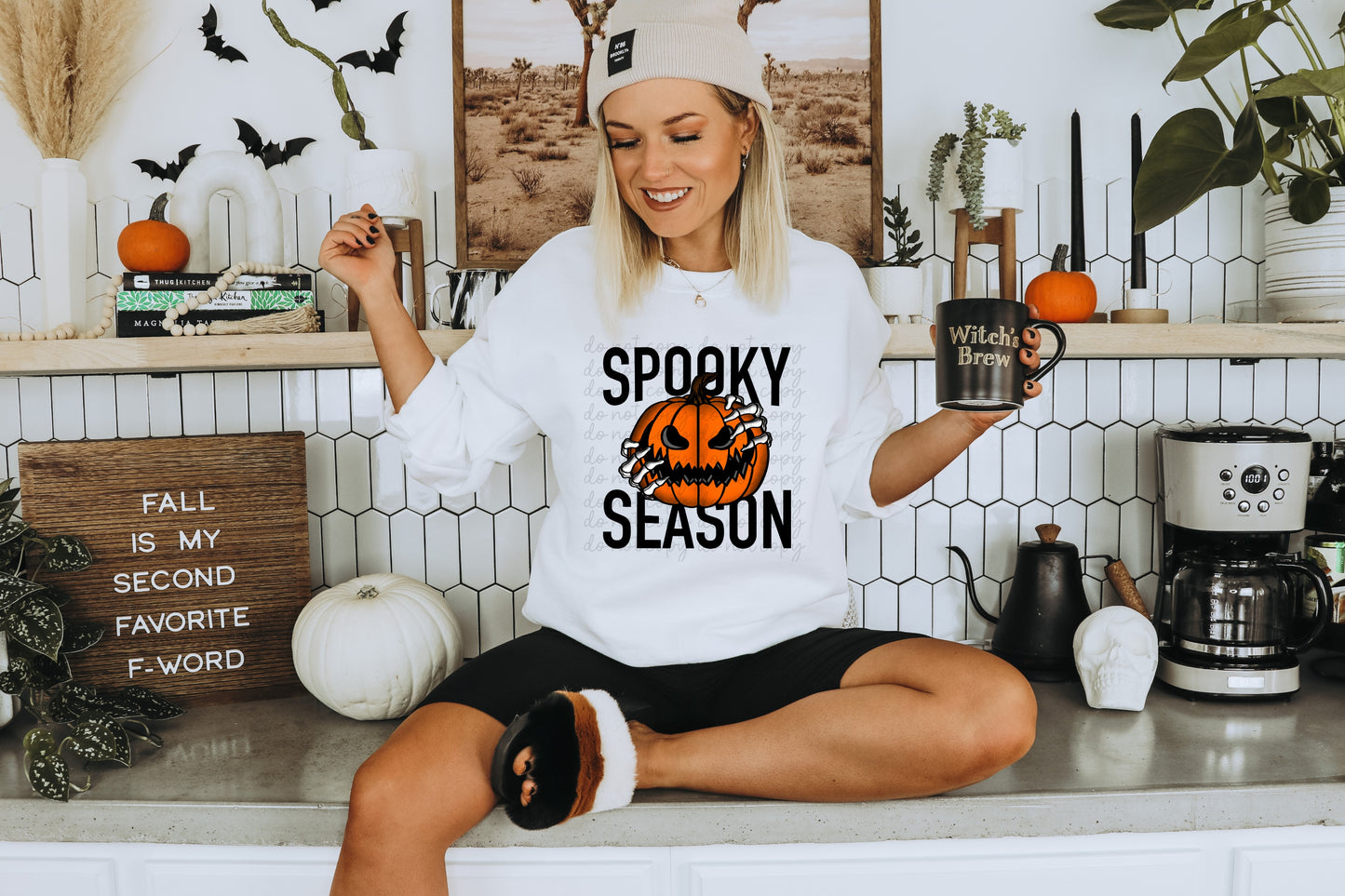 Spooky season (pumpkin & skelton hands) 2066 DTF TRANSFER