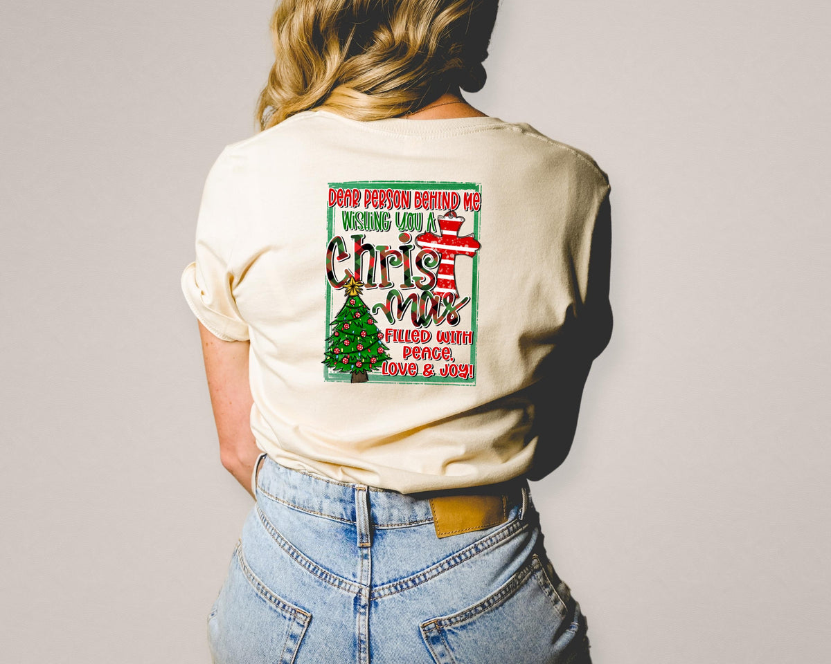 Dear person behind me wishing you a Christmas filled with peace 2045 DTF TRANSFER