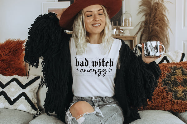 Bad witch energy BLACK screen print transfer