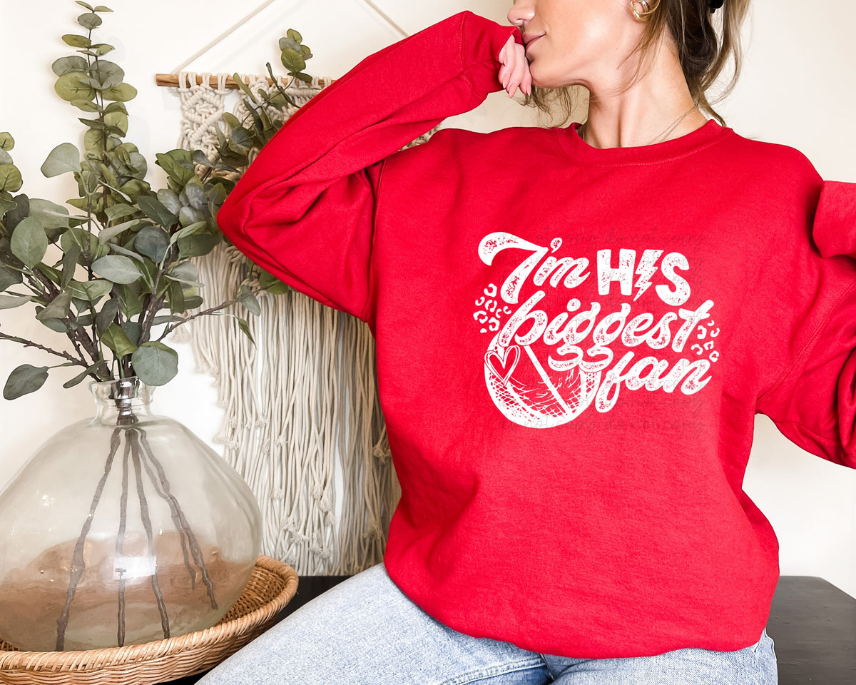 I'm his biggest fan BASKETBALL WHITE screen print transfer