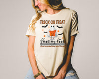 Trick or treat smell my feet (ghost/bats) DTF TRANSFER