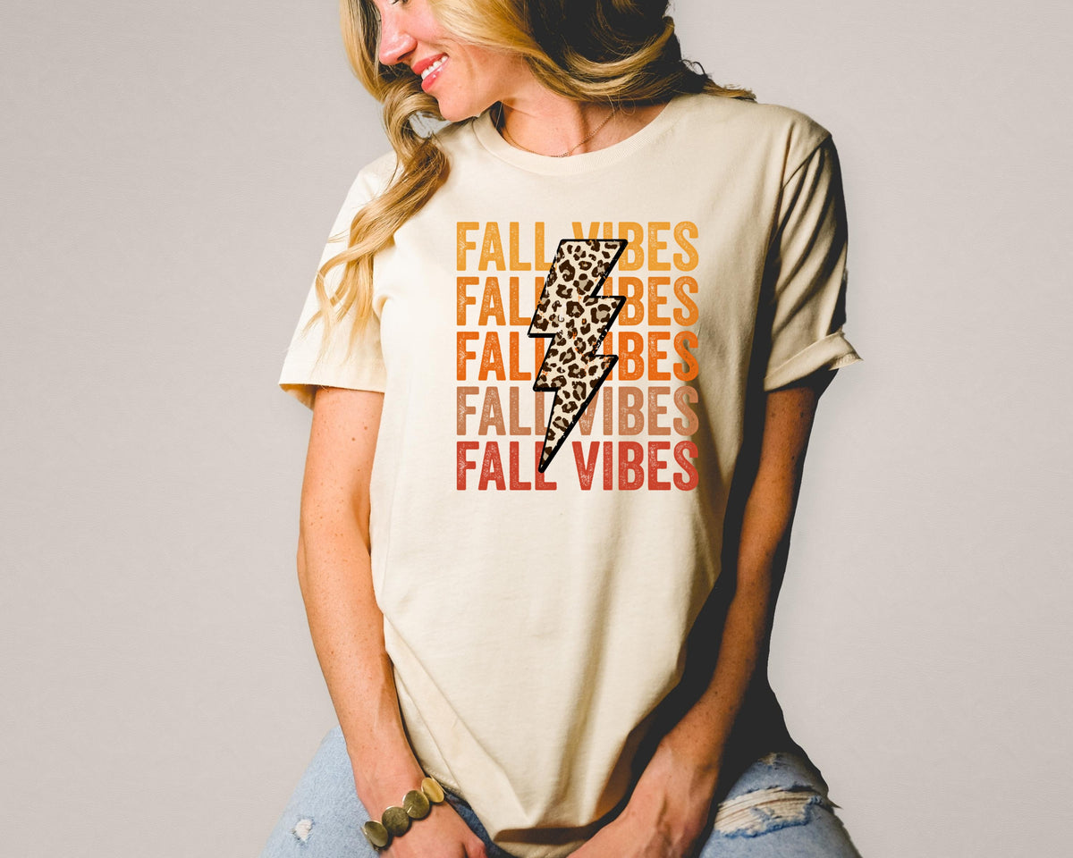 Fall vibes stacked with lightning bolt 8365 DTF TRANSFER