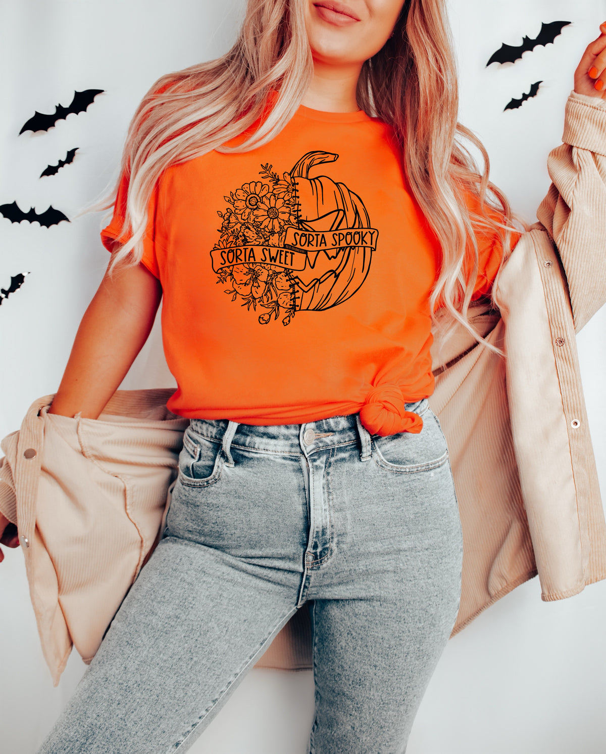 Sorta sweet sorta spooky BLACK screen print transfer