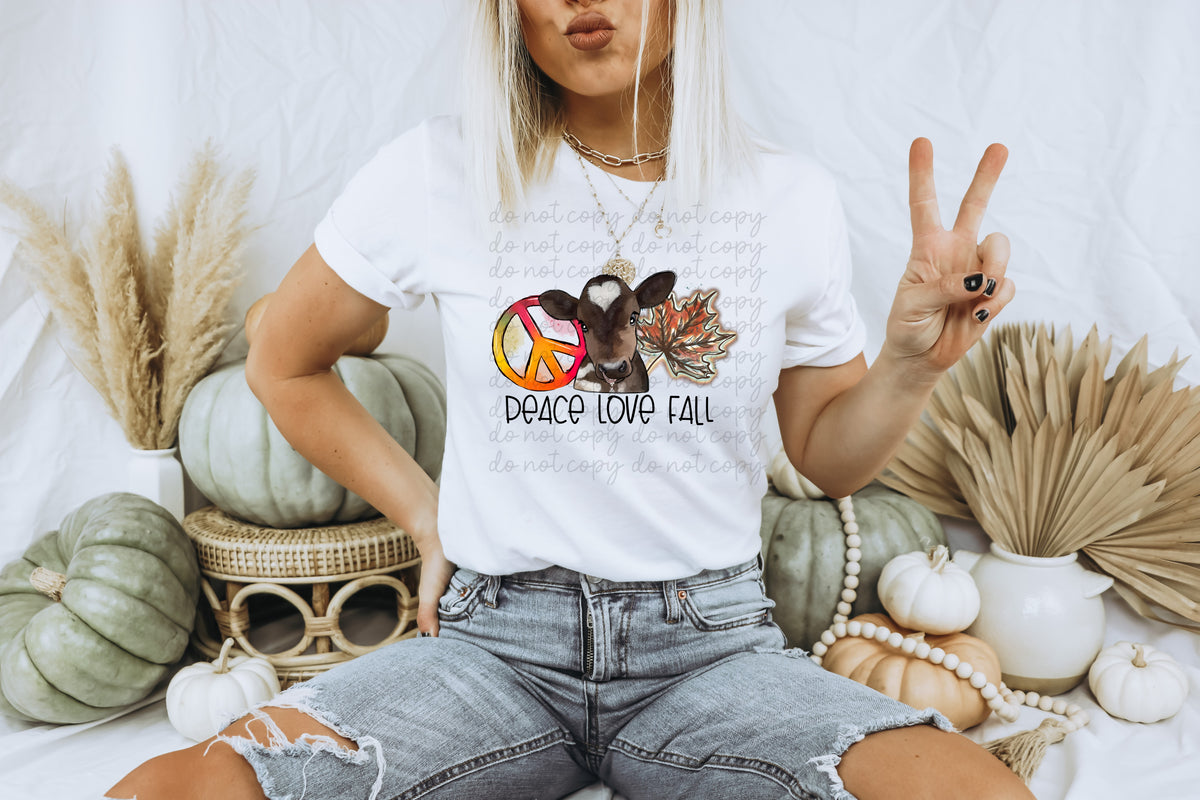 Peace love fall(cow) SSD 112107 DTF TRANSFER