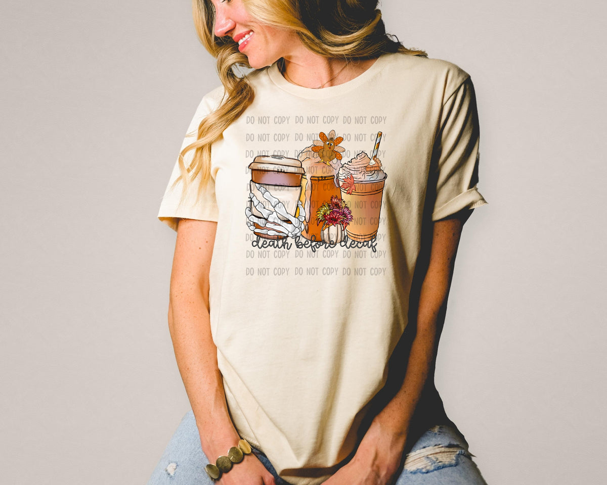 Death before decaf (turkey) 112080 DTF TRANSFER