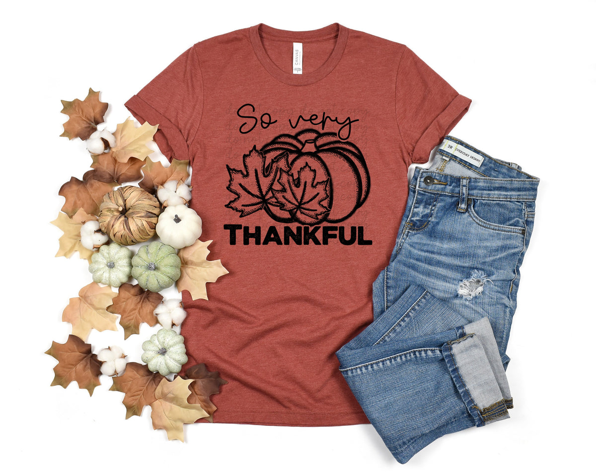 So very thankful BLACK screen print transfer