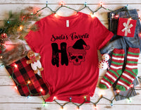 Santa's favorite Ho BLACK with skull screen print transfer