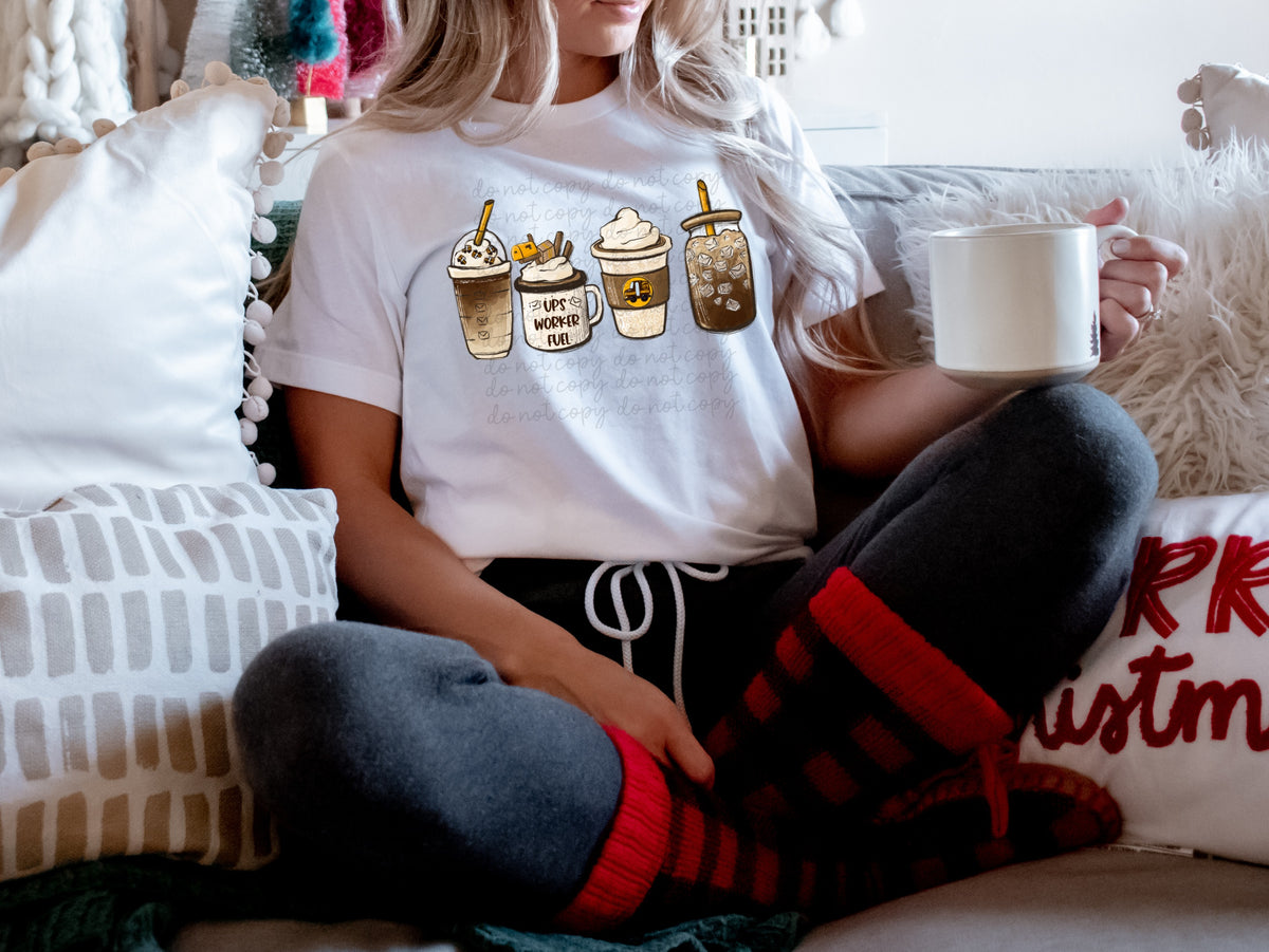 Ups worker fuel lattes 112344 DTF TRANSFER