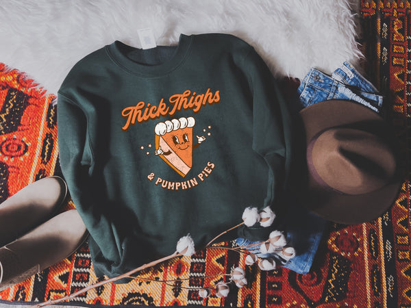 Thick thighs & pumpkin pies Distressed 8306 DTF TRANSFER