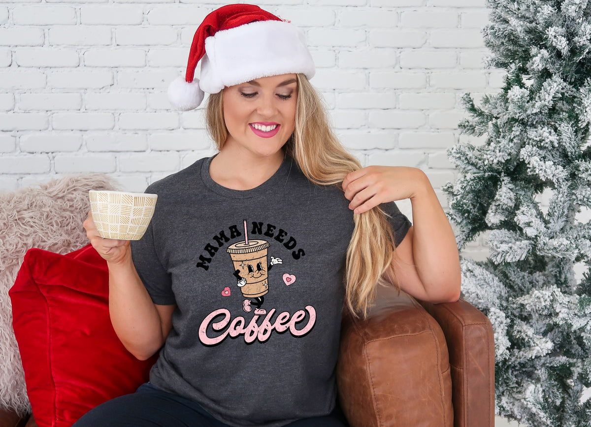 Mama needs coffee Distressed 112366 DTF TRANSFER