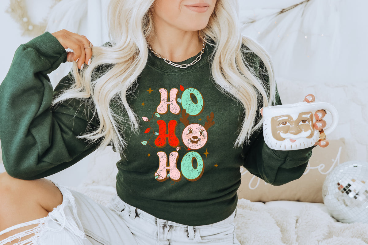 Ho ho ho retro distressed 112377 DTF TRANSFER