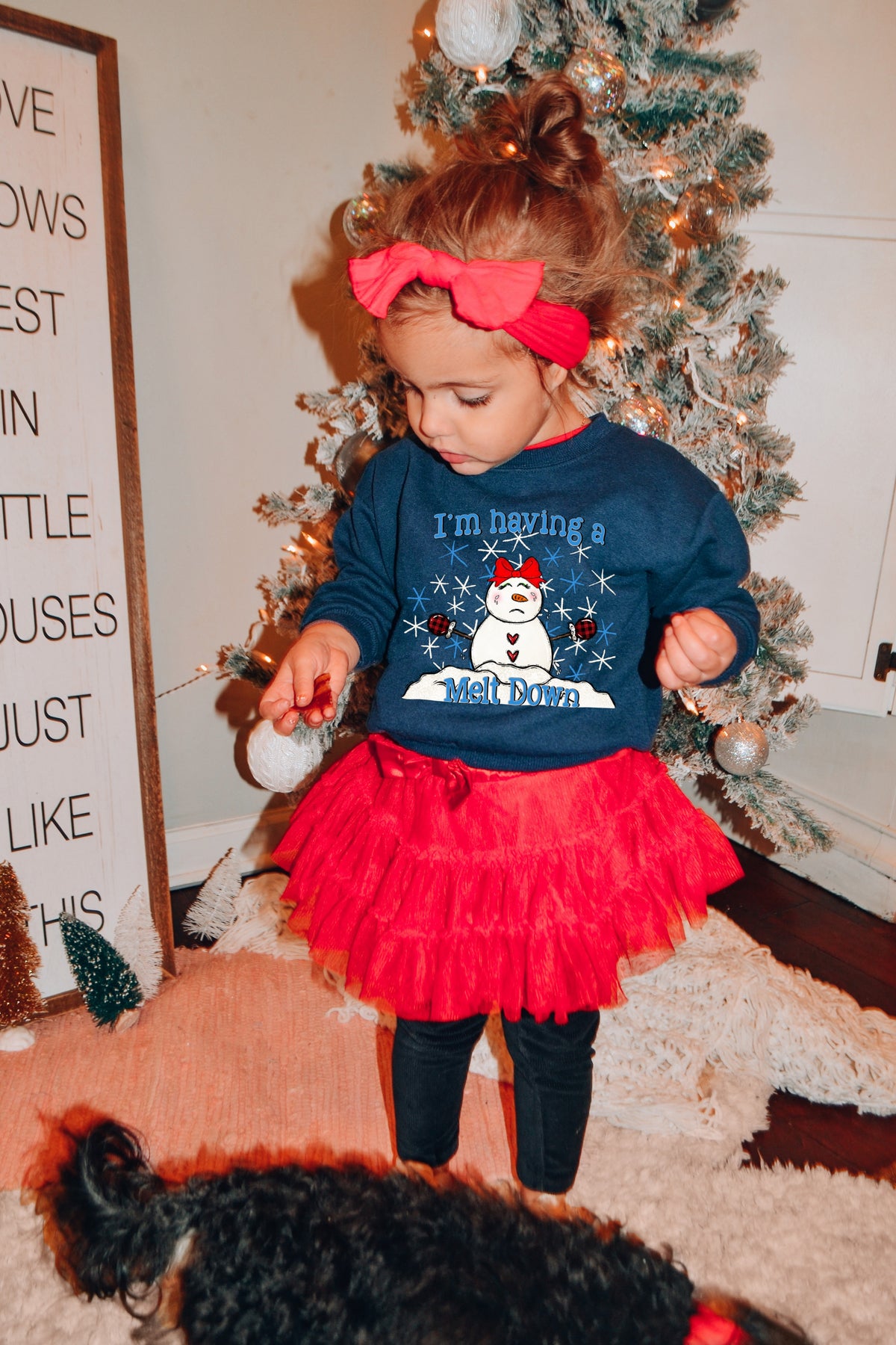 I'm having a meltdown GIRL snowman with bow 8609 DTF TRANSFER