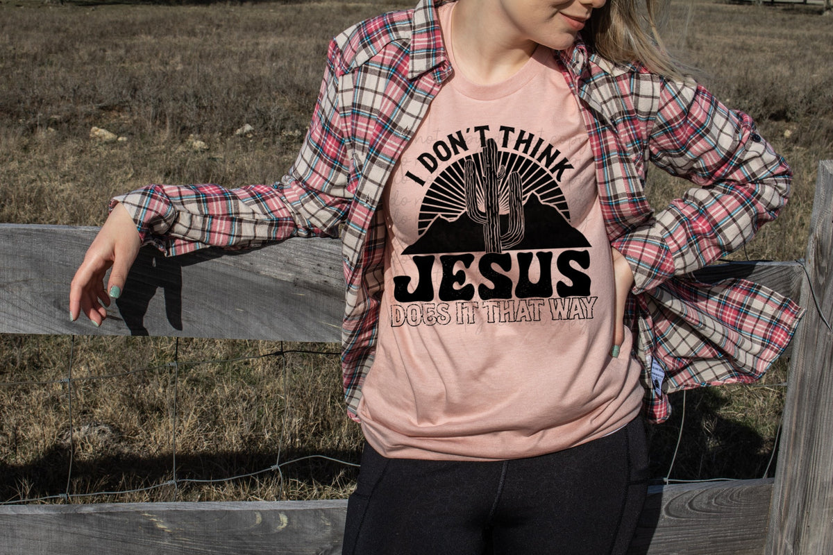 I don't think Jesus does it that way BLACK circle screen print transfer