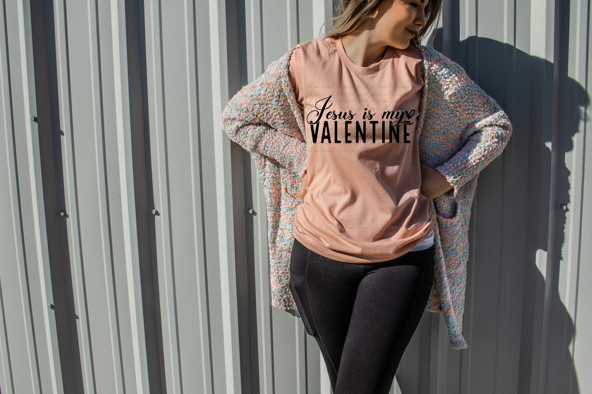 Jesus is my Valentine BLACK screen print transfer